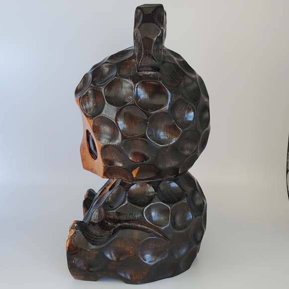 Vintage Japanese Wood Carved Bear. Adorable. Ainu or Kokeshi Style. - Picture 3 of 10